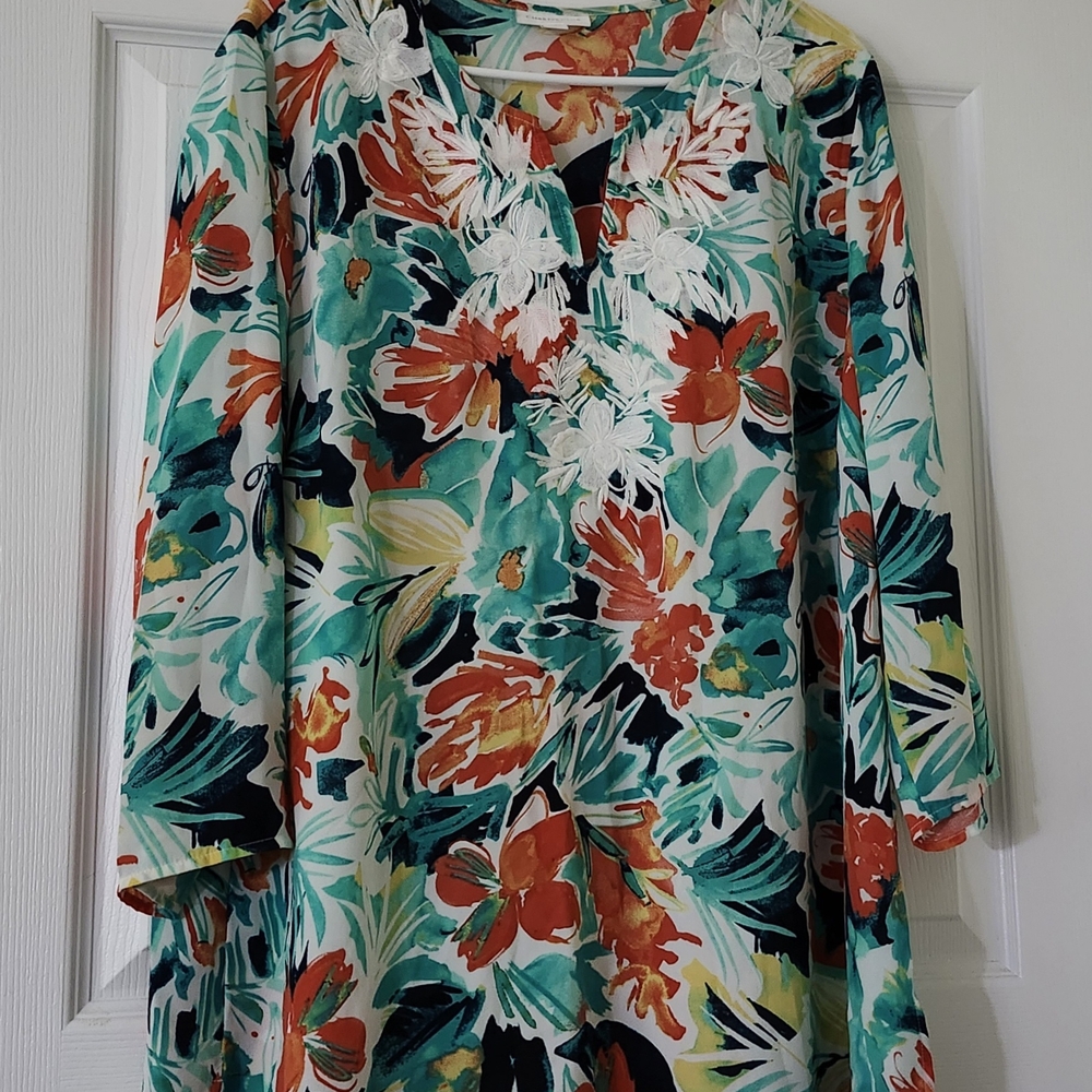 Charter Club Tropical Floral Kaftan